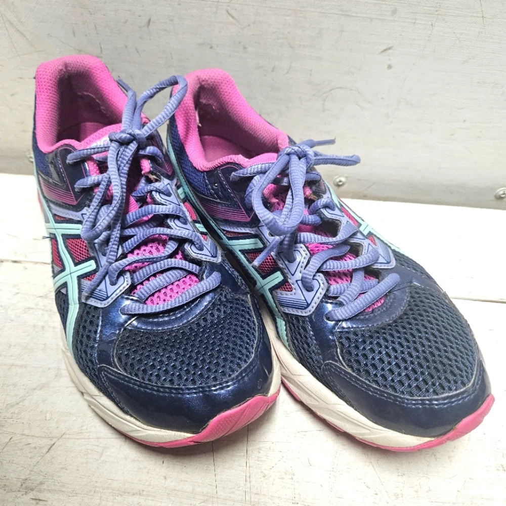 Asics T5F9N Gel Contend 3 running athletic shoes sneakers ~ womens 6.5 blue/pink